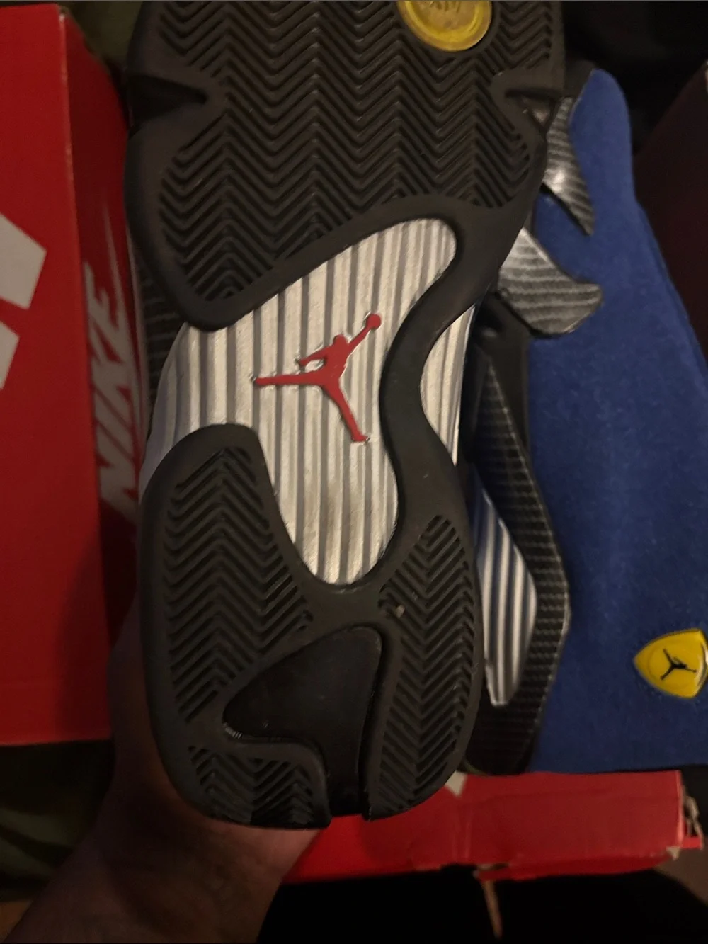 Jordan Men’s Sneakers in Blue with Yellow Accents